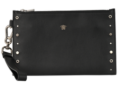 Versace Wristlet, Leather, Black, MII, S/DB/B, 3*